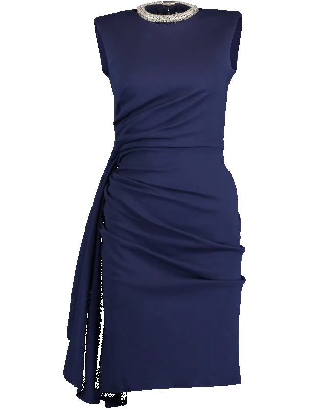 Jersey Side Ruched Dress