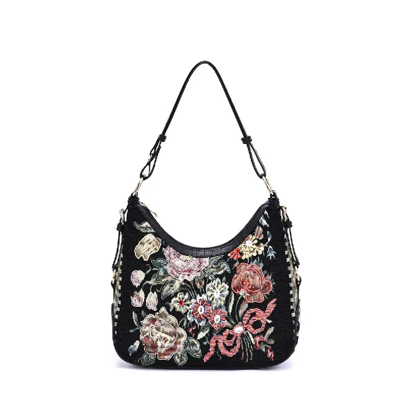 Mellow World Flower Shop Hand Beaded Convertible Shoulder Bag