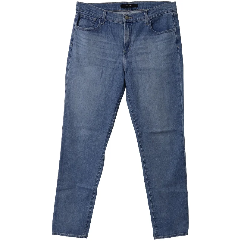 J Brand Cropped Jeans in Blue Cotton Denim