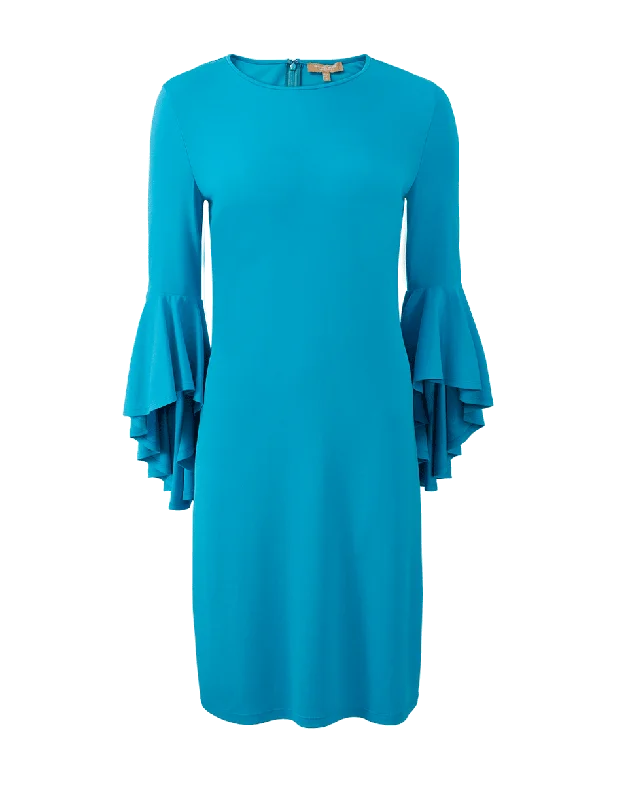 Cascade Sleeve Jersey Dress