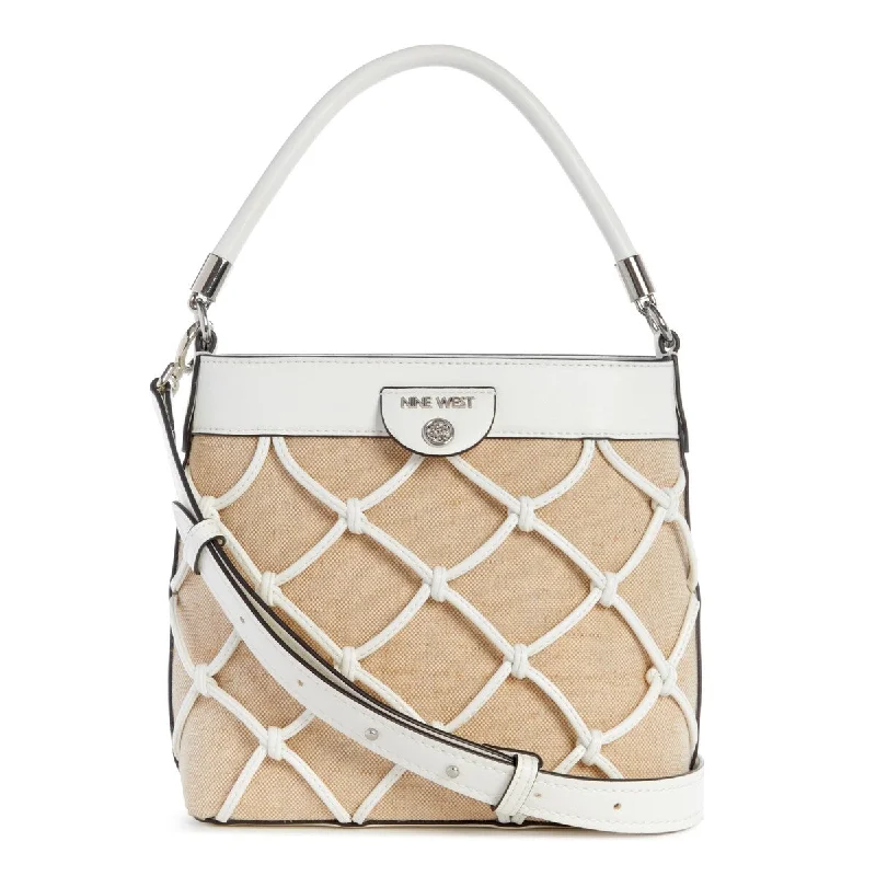 Nine West ZAYD White Crossbody Bucket Bag