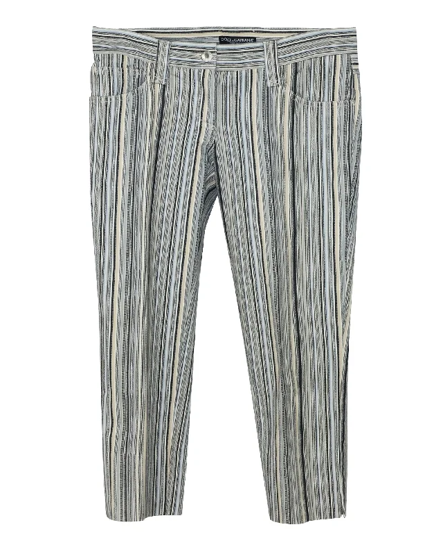 Dolce & Gabbana Striped Pants In Multicolored Cotton