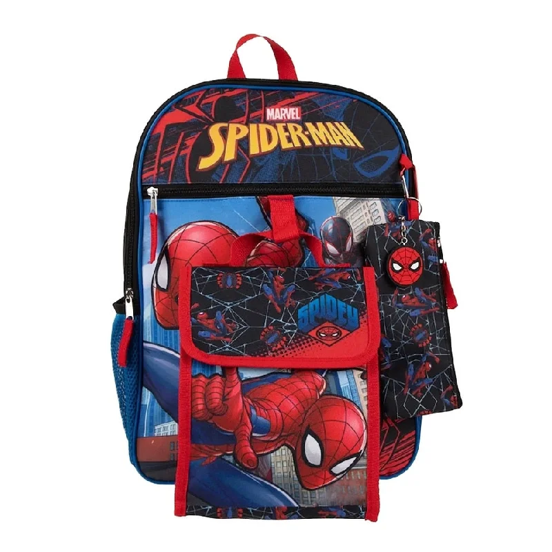 Marvel Spider-Man Miles Morales and Spidey 5-Piece 16" Youth Backpack Combo Set - One Size