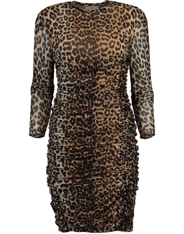 Leopard Print Ruched Dress