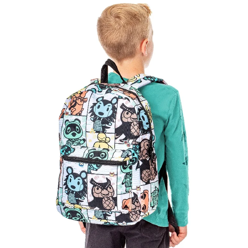 Animal Crossing Tom Nook Isabelle Celeste CJ Tile Print All-Over Print Laptop Backpack - One Size