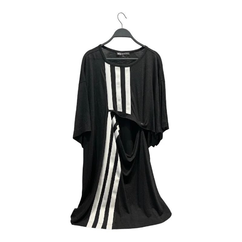 Y-3/adidas/Shirt Dress/S/Stripe/Cotton/BLK/BUTTONUP UNDER