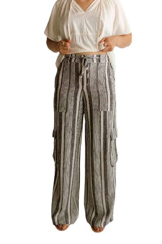 Sunset Linen Pants In Striped