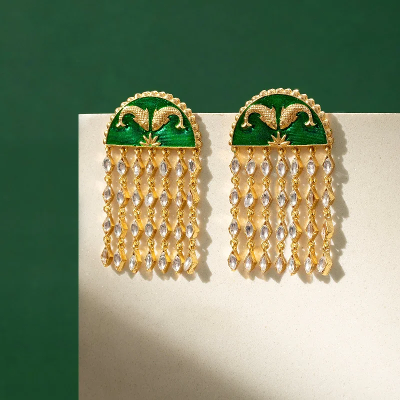 Choli ke Peeche Green Truck Art Earrings