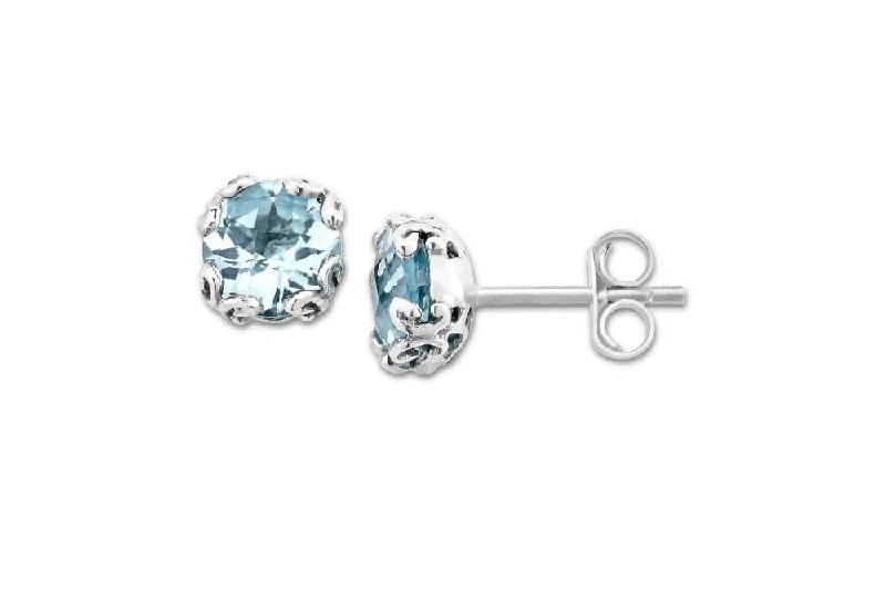 Glow Studs- Blue Topaz