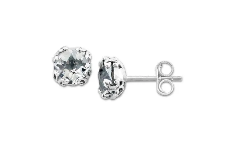 Glow Studs- White Topaz