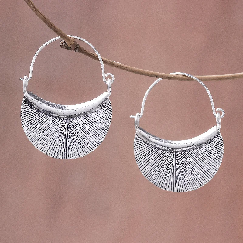 Karen Fan Handcrafted Karen Silver Hoop Earrings from Thailand