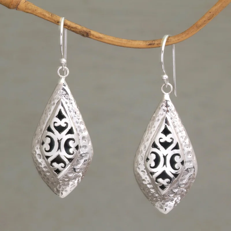 Love of My Life Openwork Sterling Silver Dangle Earrings from Bali