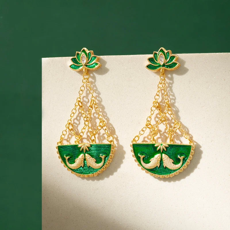 Manmarziyan Green Truck Art Earrings