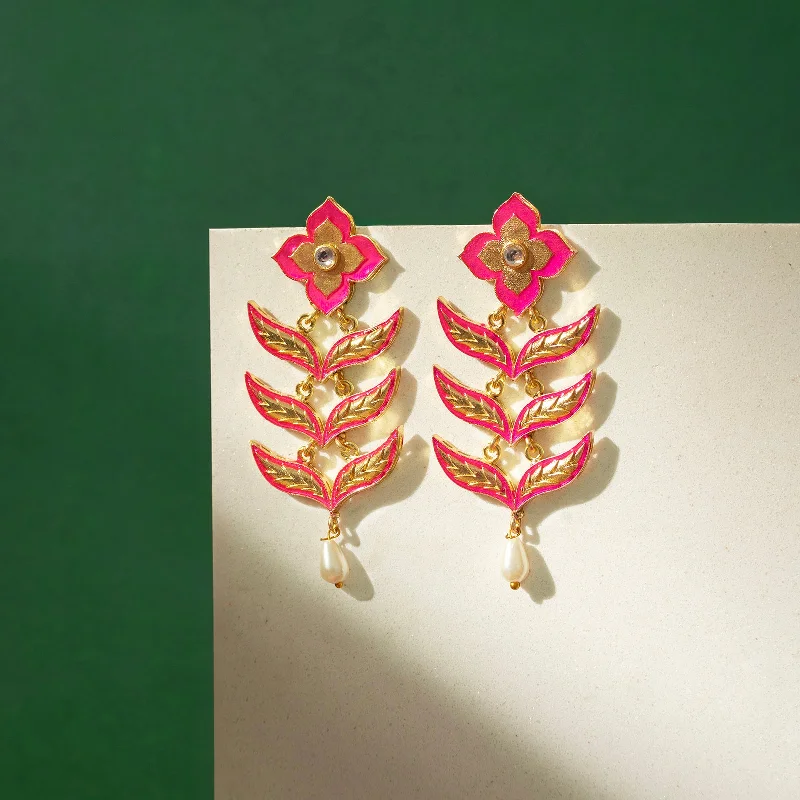 Not So Sati Savitri Fuschia Pink Truck Art Earrings