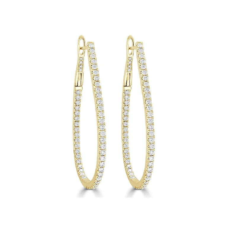 Round Diamond Oblong Hoops