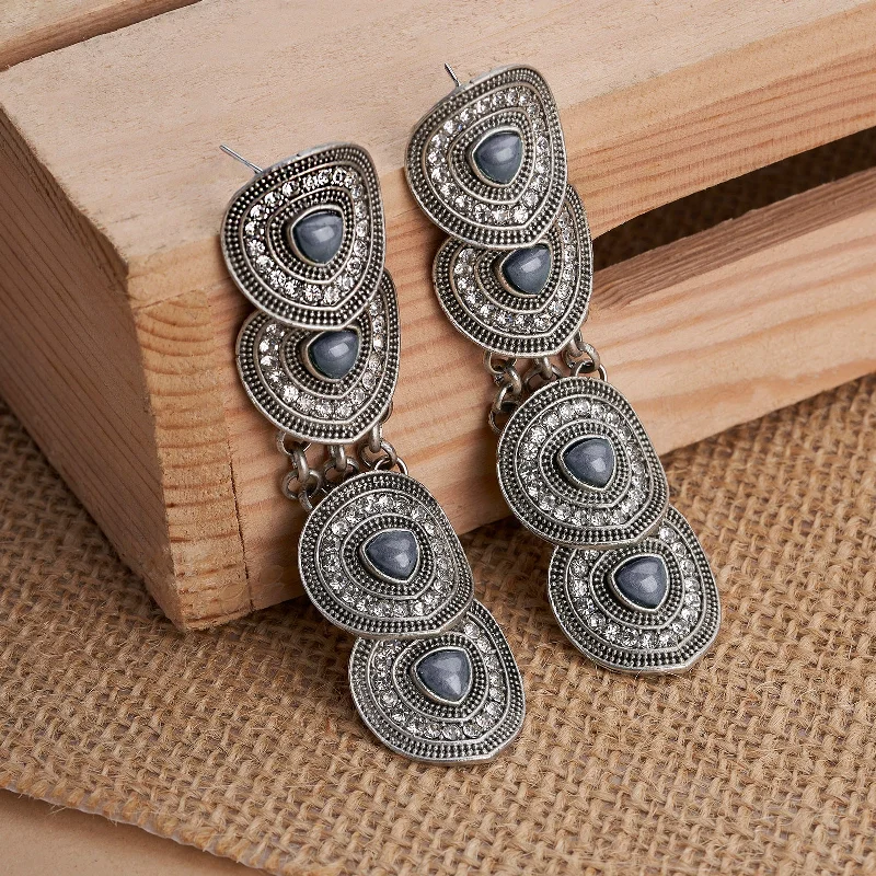 Teejh Divika Silver Grey Earring