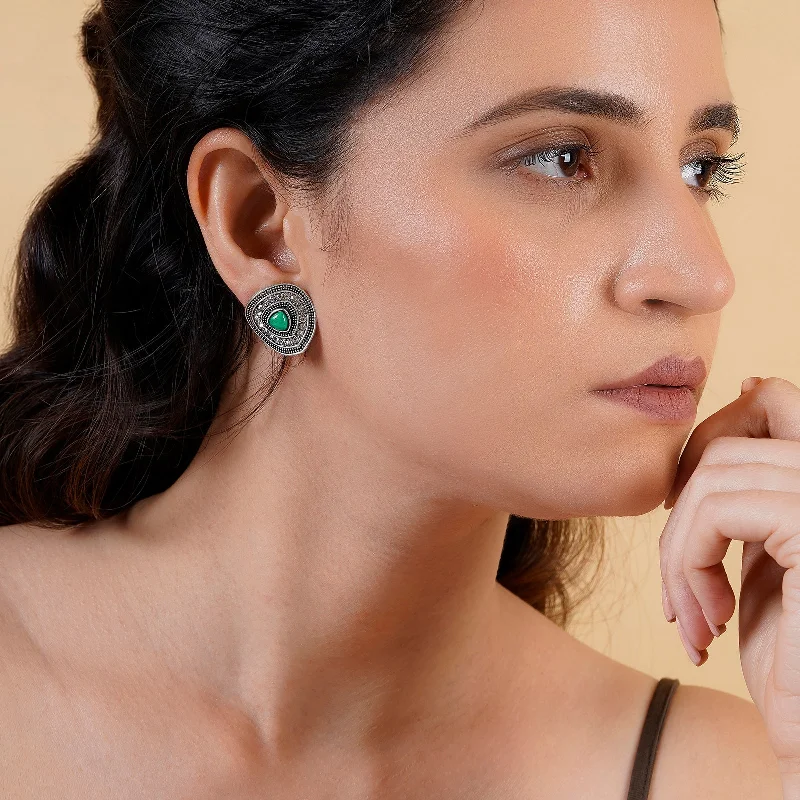 Teejh Roohi Silver Turquoise Stud