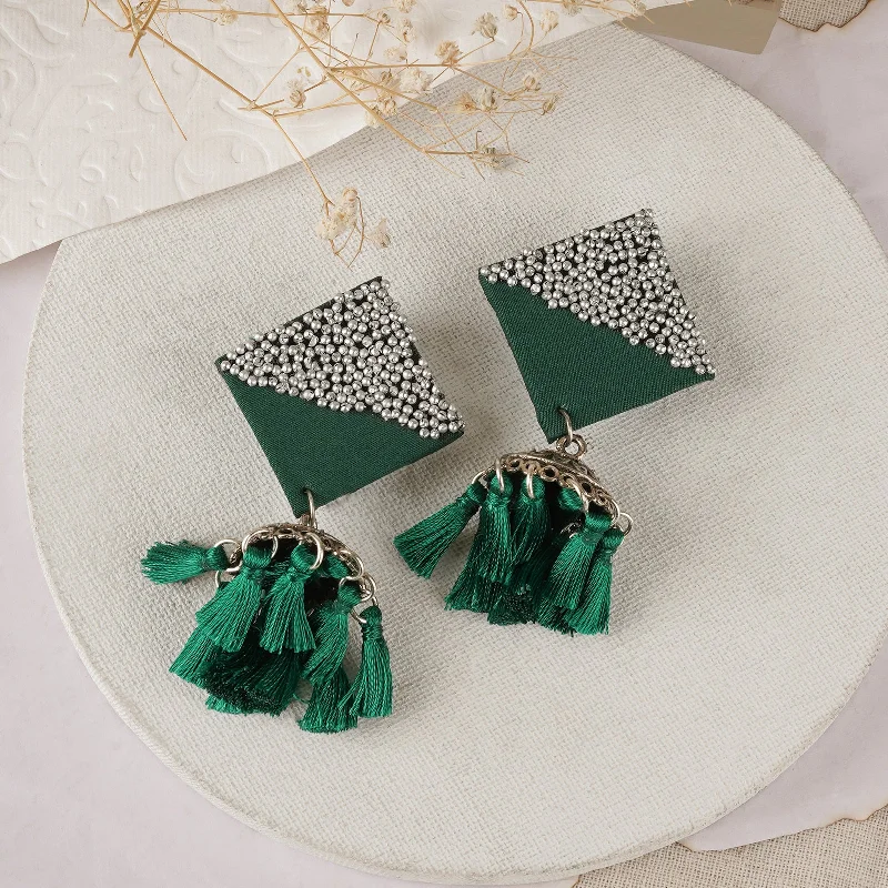 Teejh Samreen Green Tassel Earring