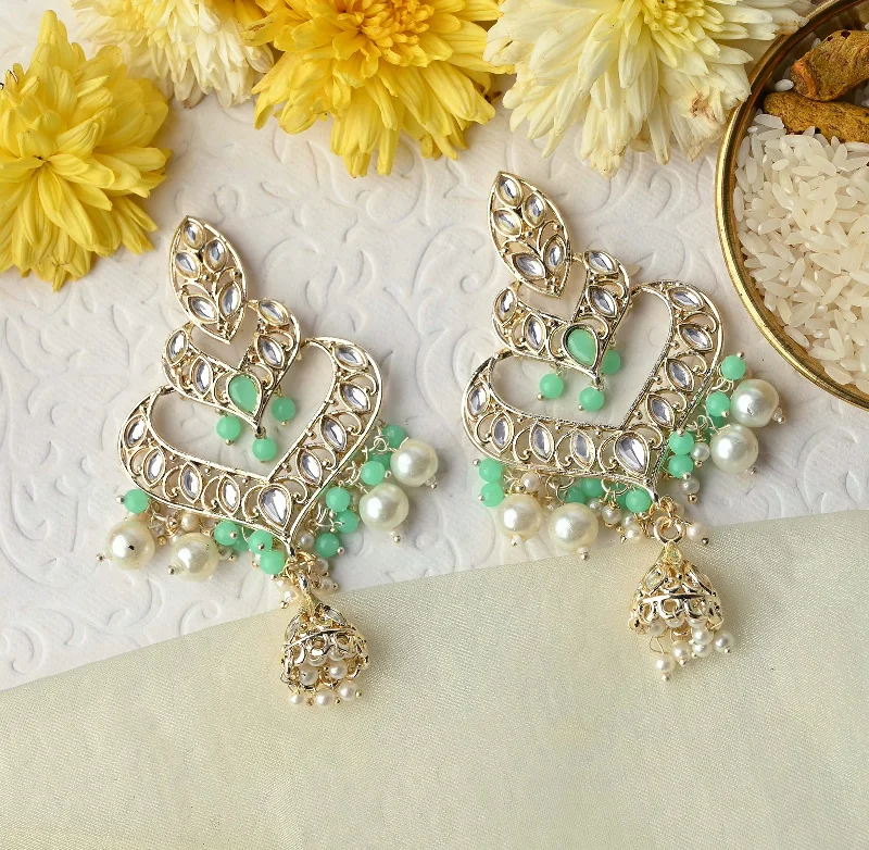 Teejh Shrijita Mint Gold Enamel Earrings