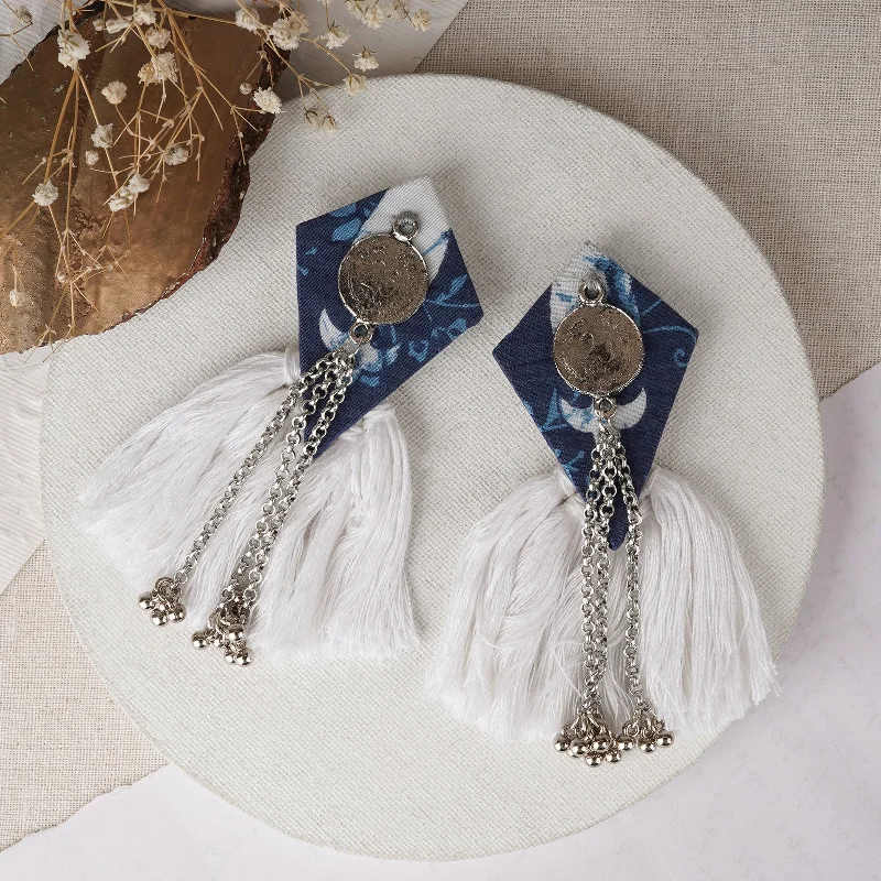 Teejh Vallari Indigo Blue Tassel Earring