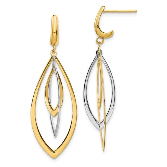 Two-Tone Marquise Dangle Earrings